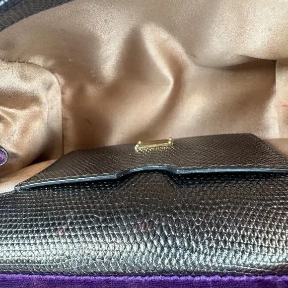 Dolce & Gabanna Velvet Bag Miss Sicily Runway purse Rare 2016 Lizard Metal D&G - Picture 16 of 16